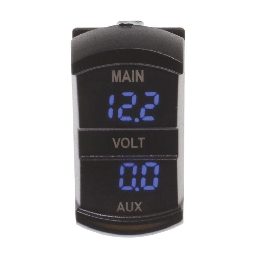 Hulk Switch Size Dual Digital Vehicle Voltmeter Blue Illumination