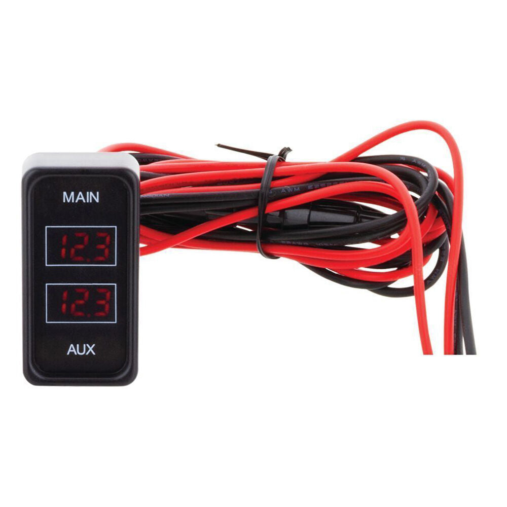 Hulk Rectangle Rocker Size Dual Vehicle Voltmeter Red Illumination