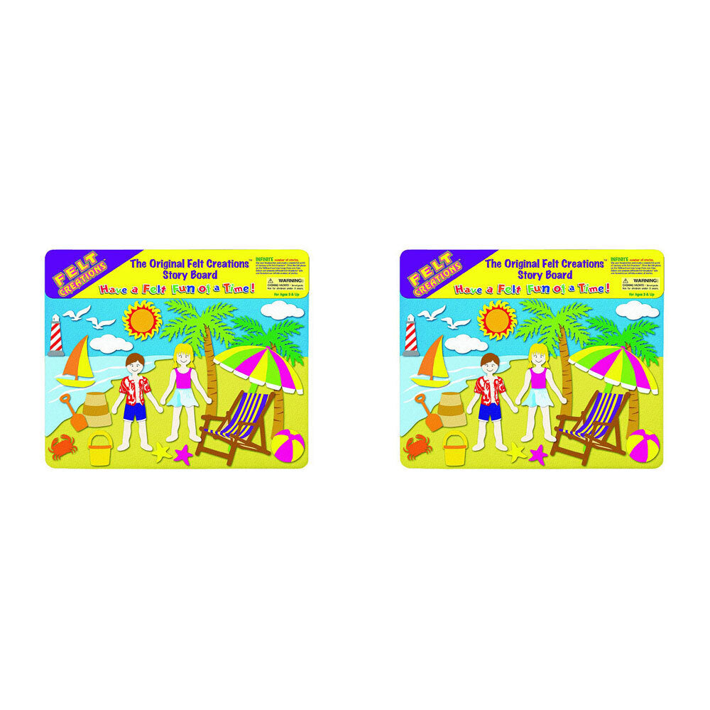 2x Felt Creations Fun In The Sun Kids/Children Fabric Art Kit 3y+