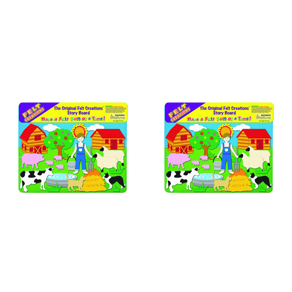 2x Felt Creations Farm Theme Kids/Children Fabric Art Kit 3y+