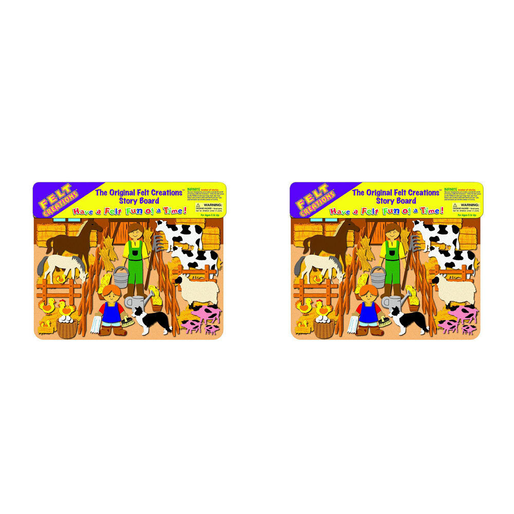 2x Felt Creations Barn Theme Kids/Children Fabric Art Kit 3y+