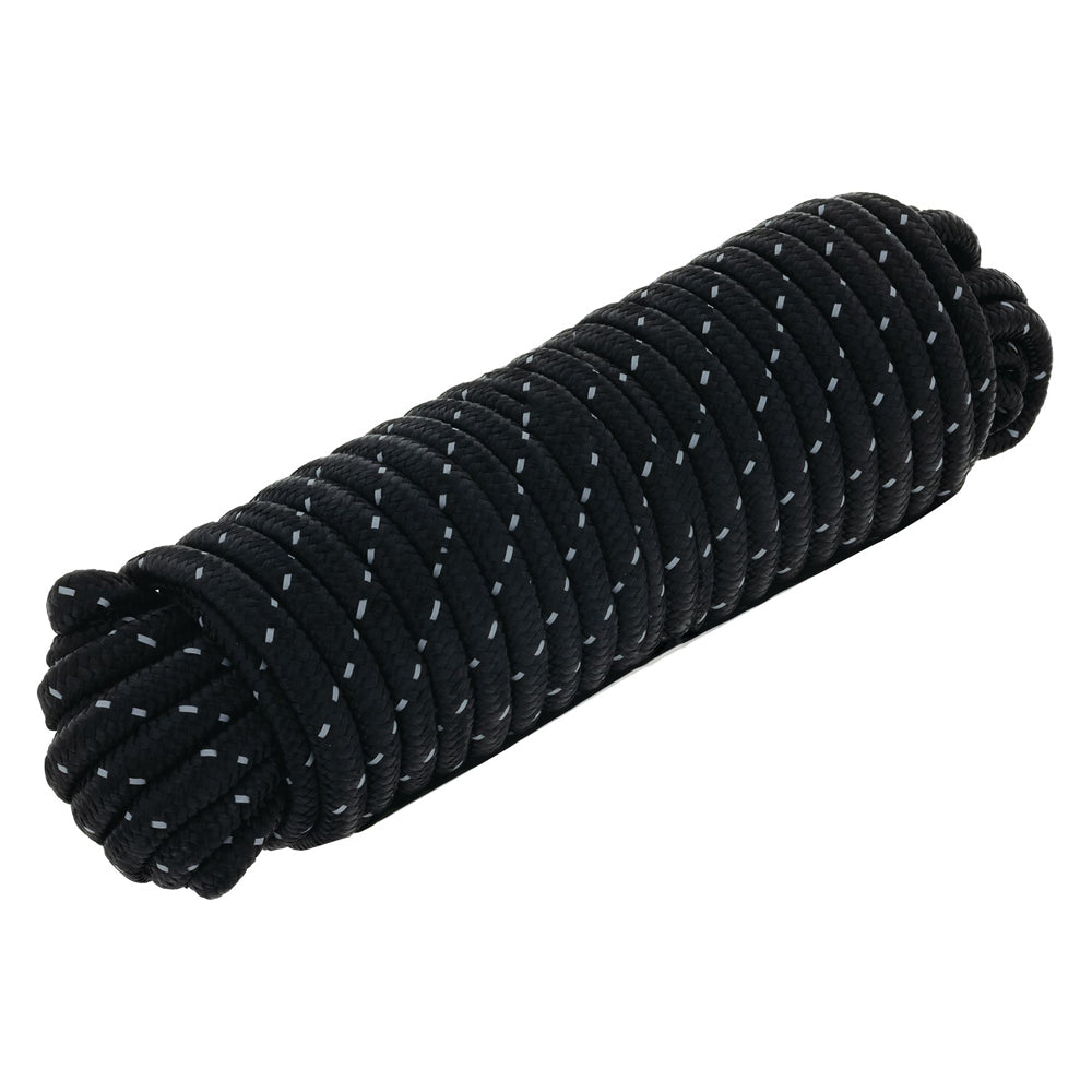 2pk Hulk 4x4 Durable 15m Hi-Vis Reflective Rope - Black