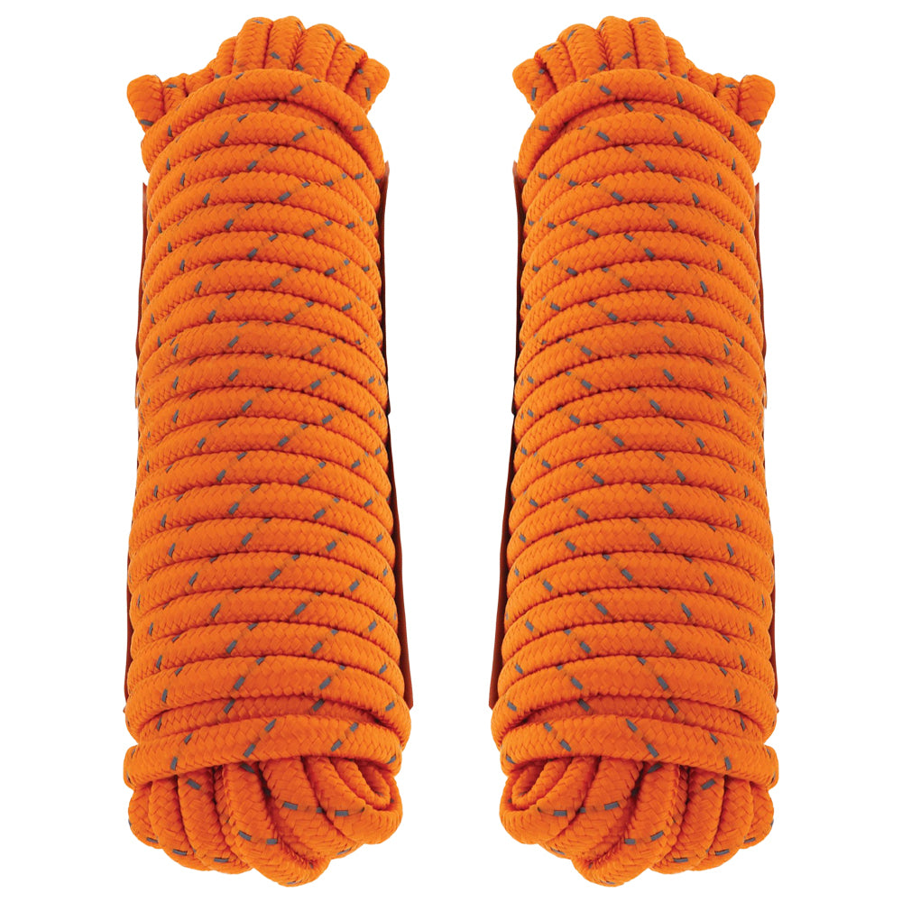 2pk Hulk 4x4 Durable 15m Hi-Vis Reflective Rope - Orange