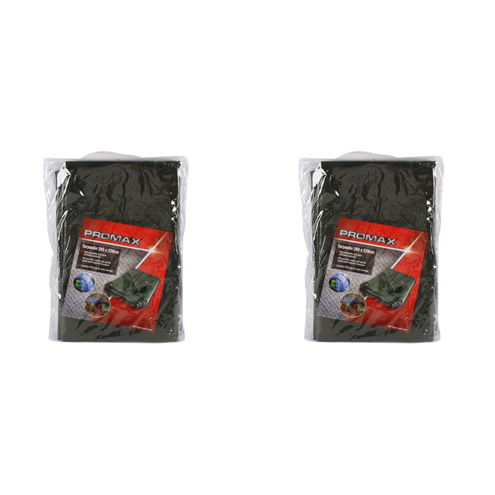 2PK Pro Max 285x220cm Tarpaulin w/ PVC Bag - Dark Green