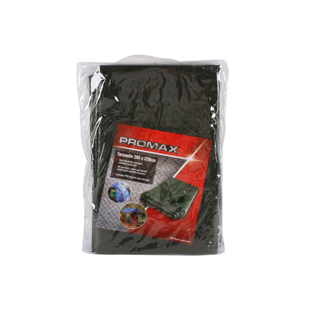 2PK Pro Max 285x220cm Tarpaulin w/ PVC Bag - Dark Green