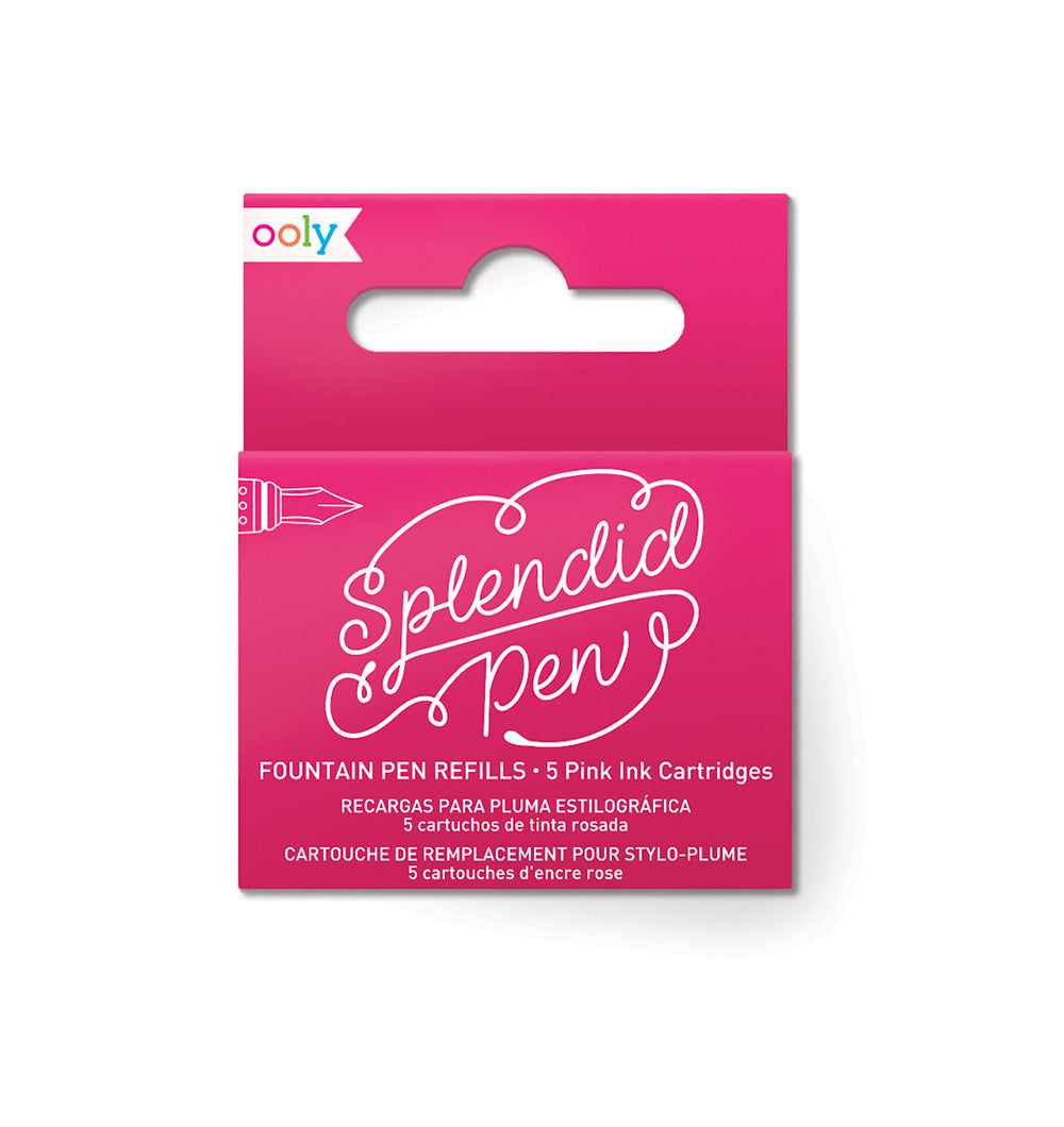 6x 5pc Ooly Splendid Fountain Pen Refill Ink Cartridges - Pink
