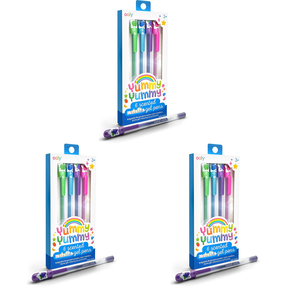 3x 6pc Ooly Yummy Yummy Metallic Gel Pens Writing Stationery 3y+