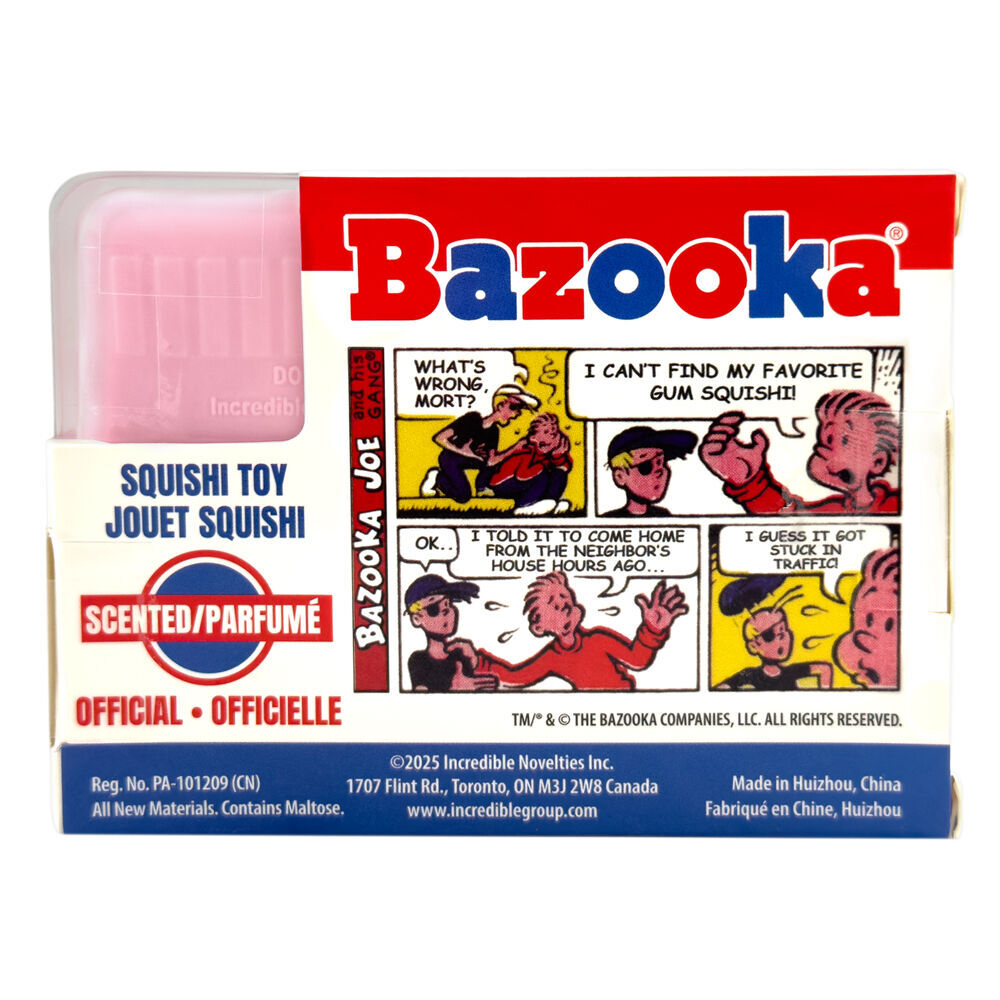 2PK Incredible Group Bazooka Joe Gum Squishi Toy 10x8cm - Assorted 6y+