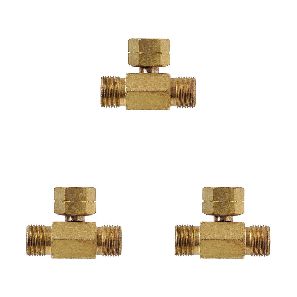 3PK Companion Brass 3/8" LH to Dual 3/8" LH Double Gas Adaptor