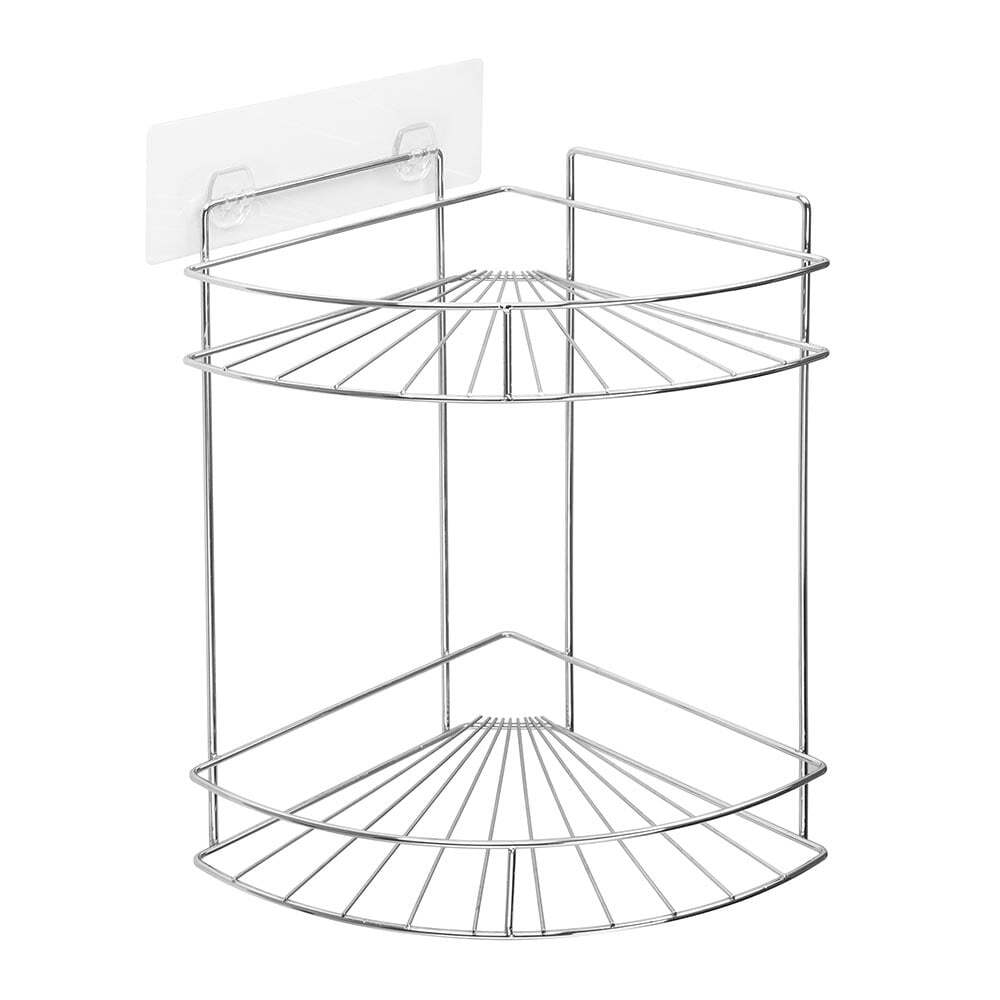 I-Hook 34cm Double Corner Shelf Organiser Storage - Silver