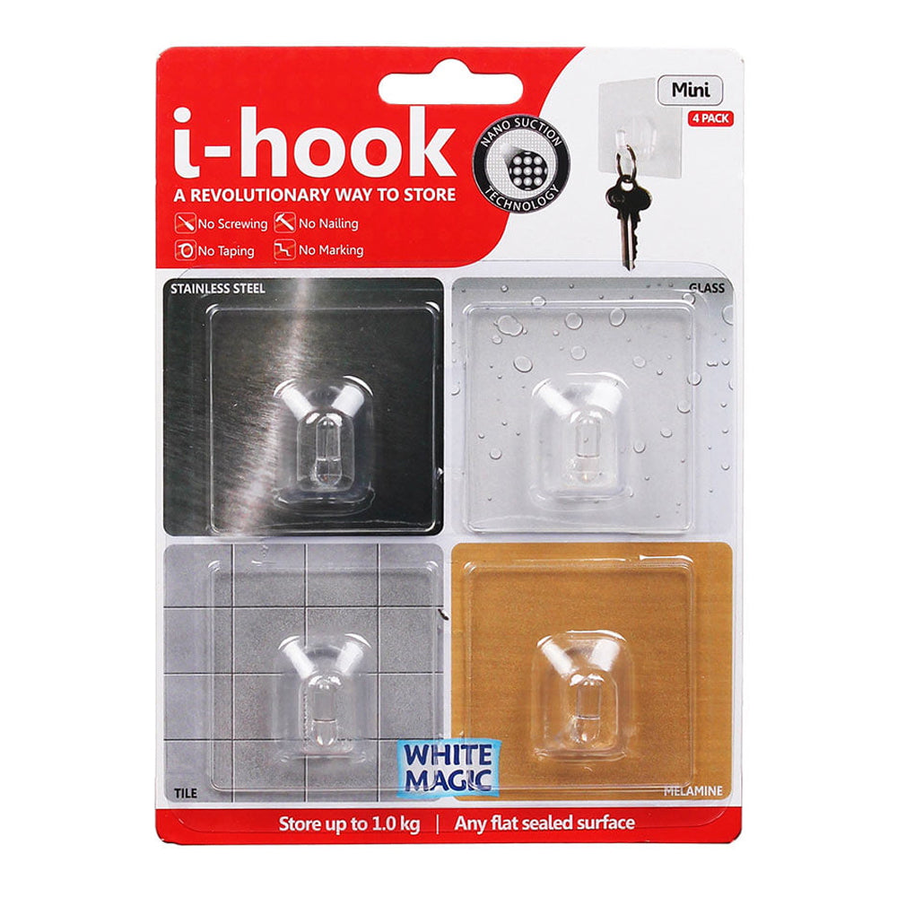 2PK 4pc White Magic i-Hook Mini 47cm Multi-Surface Hook