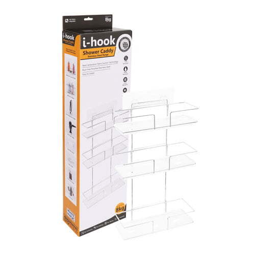 I-Hook 53cm Shower Caddy Stainless Steel Storage - Silver
