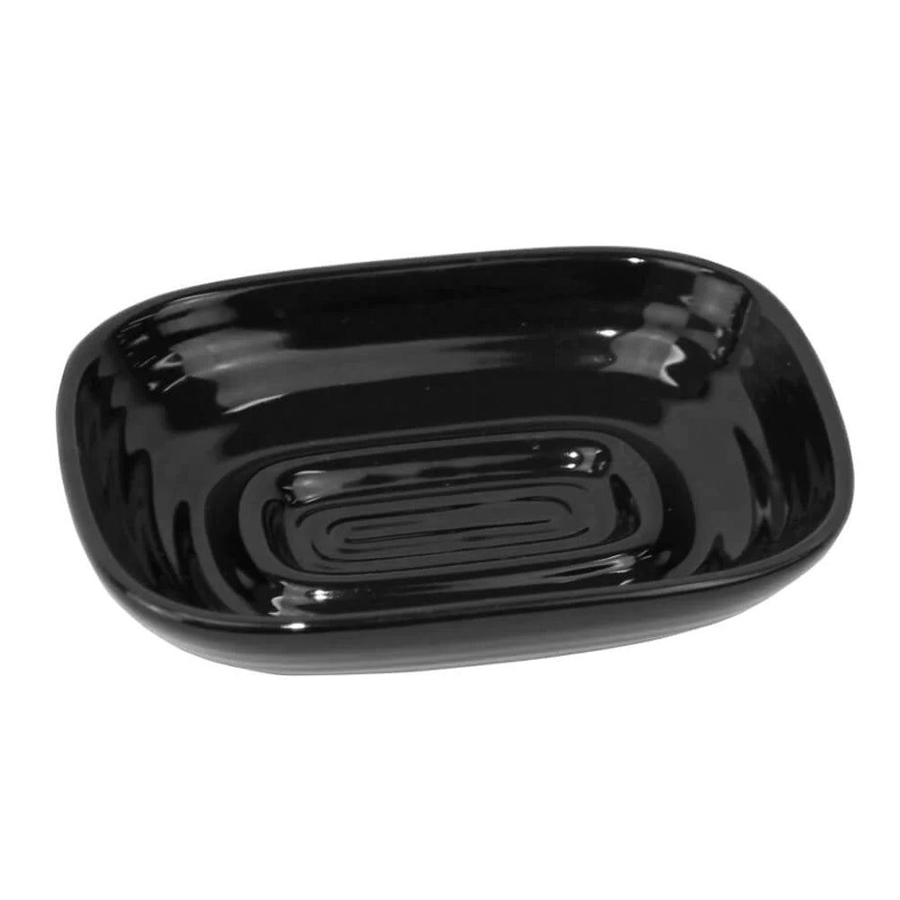 2PK Butlers Hush Bathroom Soap Dish Rack Black 13x13x3cm