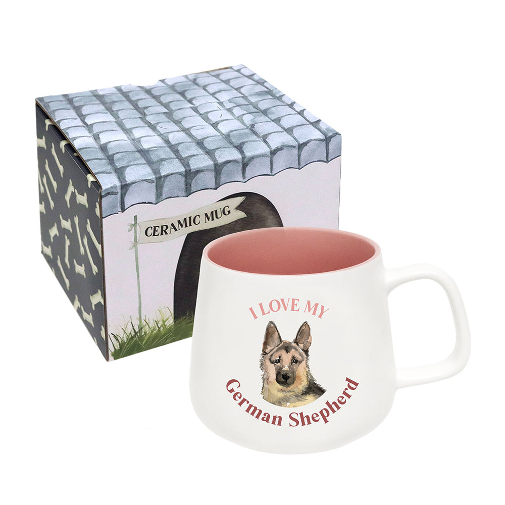 2PK Splosh I Love My German Shepherd 12cm Dog Hot/Cold Drinking Ceramic Mug