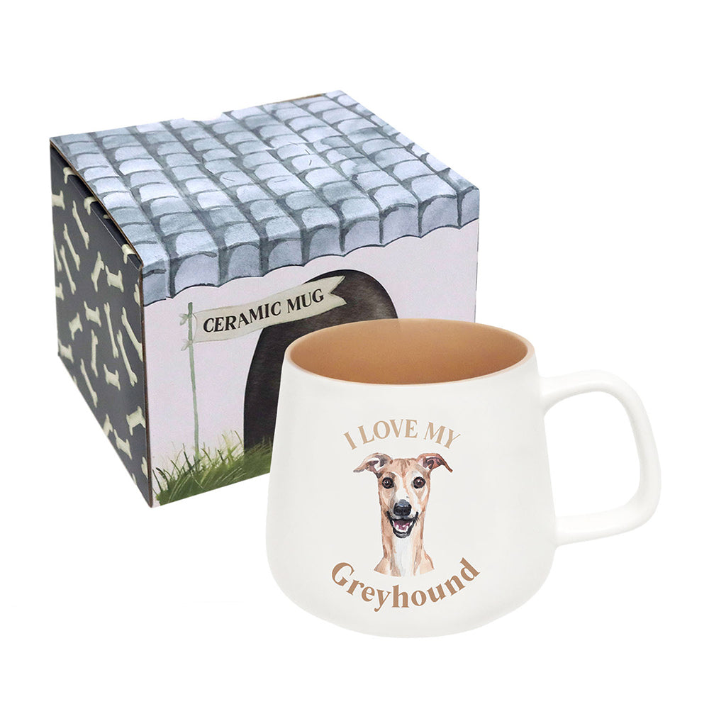 2PK Splosh I Love My Greyhound 12cm Dog Hot/Cold Drinking Ceramic Mug