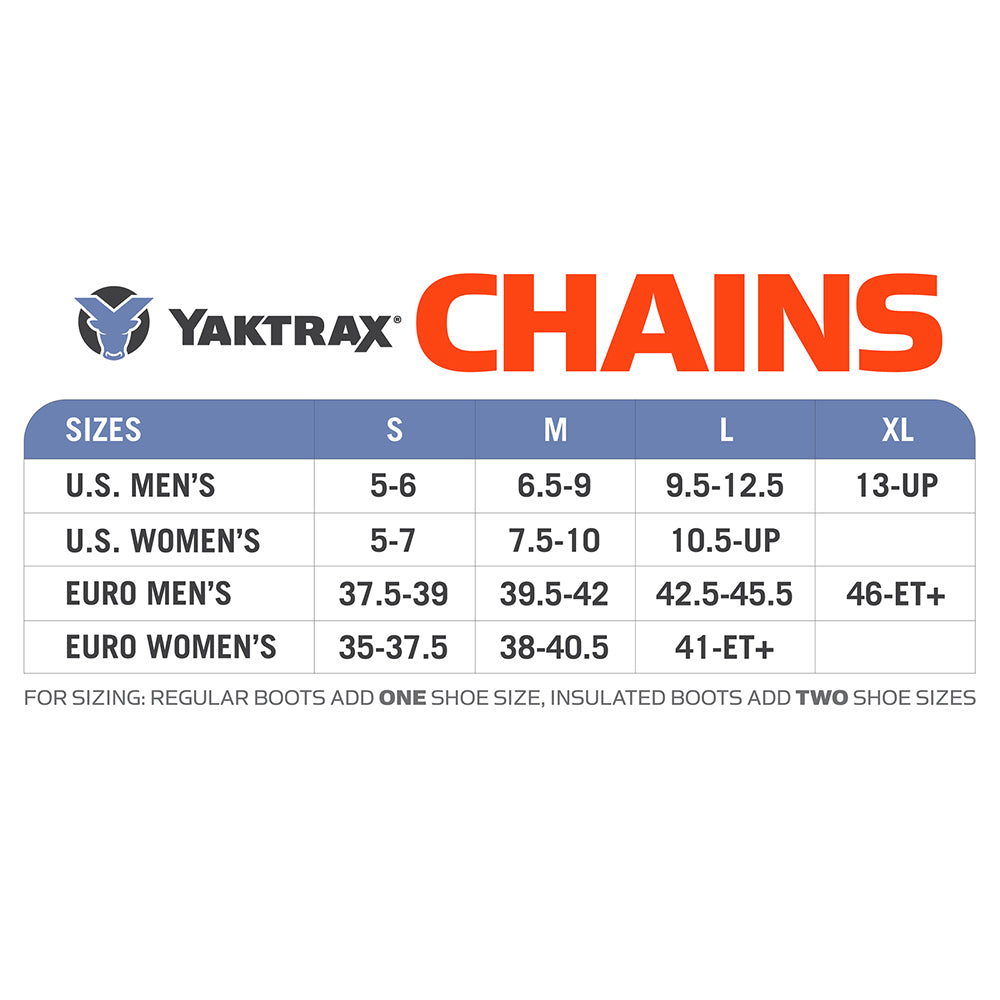Yaktrax US W 10.5+/M 9.5-12.5 Unisex Large Chains Traction Device Shoes Grip