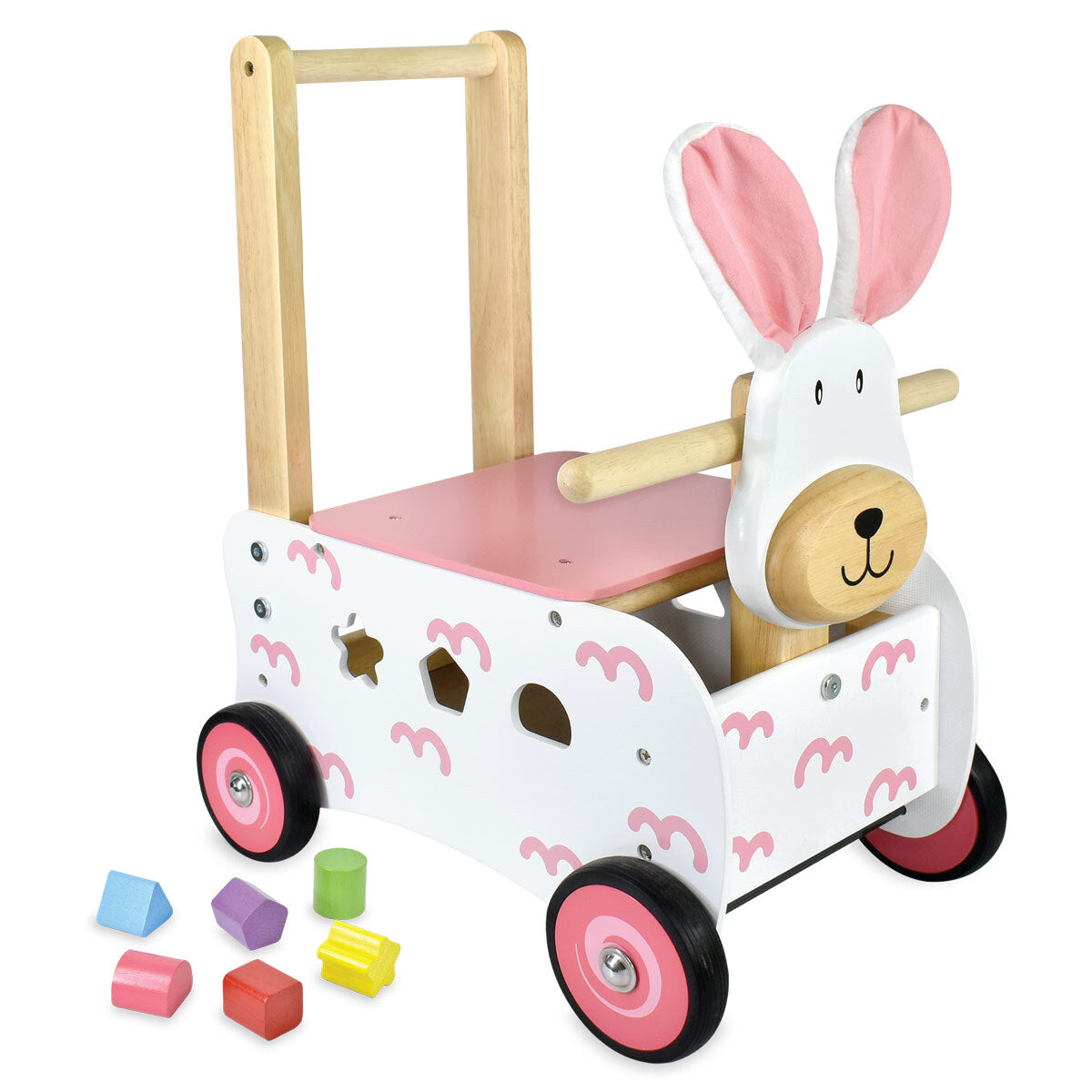 Im Toy 45cm Wood Walk & Ride Bunny Sorter Kids Ride-On Toy 12m+