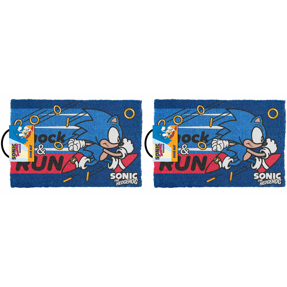 2PK Sonic The Hedgehog Knock and Run Collectors Doormat 61 x 40cm