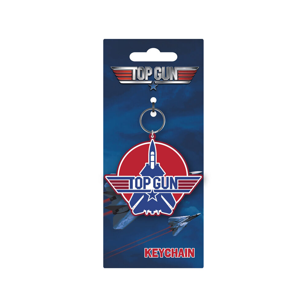 5PK Top Gun Movie Logo PVC Latex Free Keyring/Keychain 9cm Red and Blue