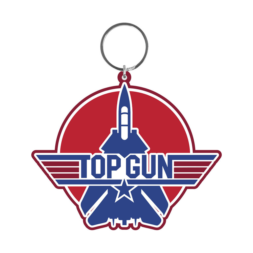 5PK Top Gun Movie Logo PVC Latex Free Keyring/Keychain 9cm Red and Blue