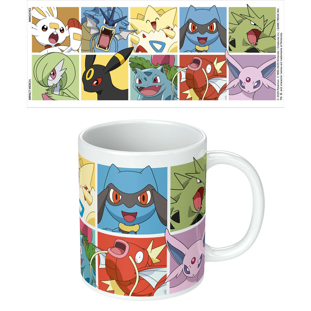 2PK Pokemon Kanto Grid 1 Ceramic Mug Drinking Cup White 9x11cm