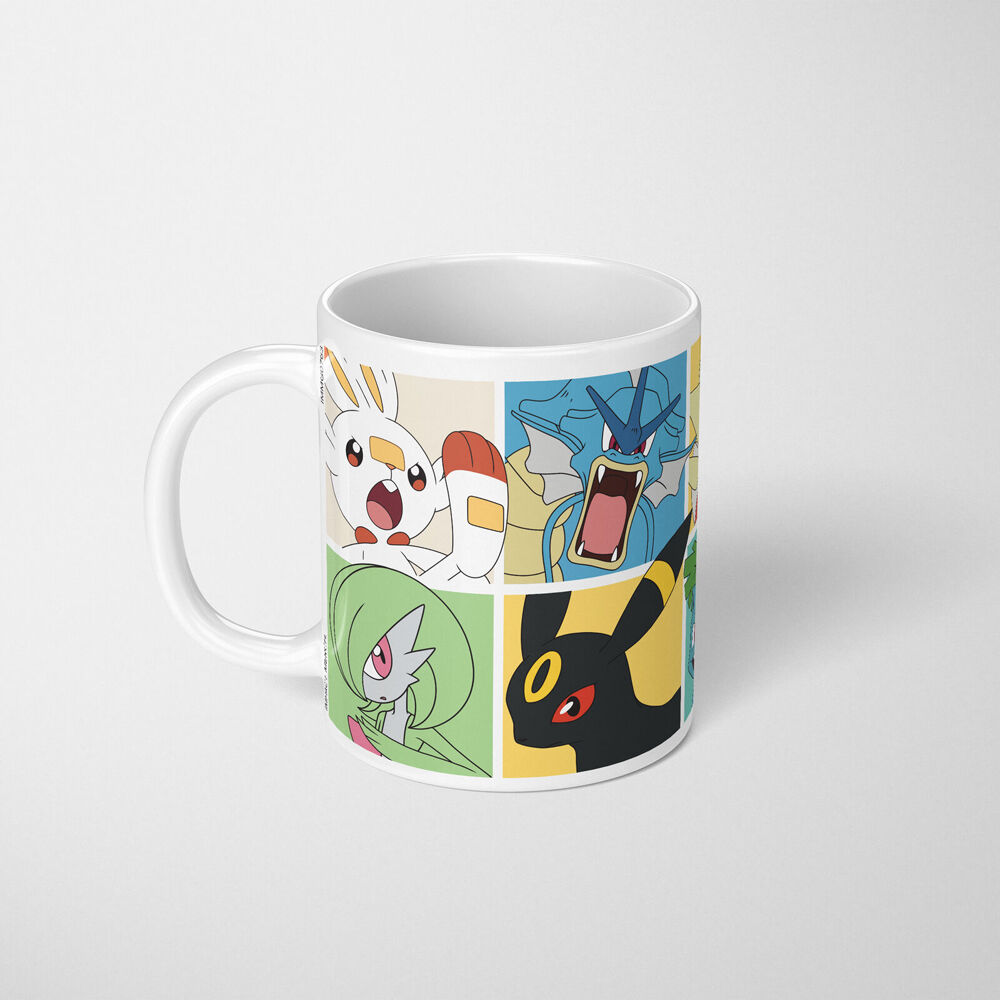 2PK Pokemon Kanto Grid 1 Ceramic Mug Drinking Cup White 9x11cm
