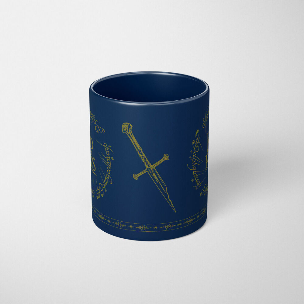 2PK The Lord Of Rings Logo Coloured Coffee Mug Blue and Yellow