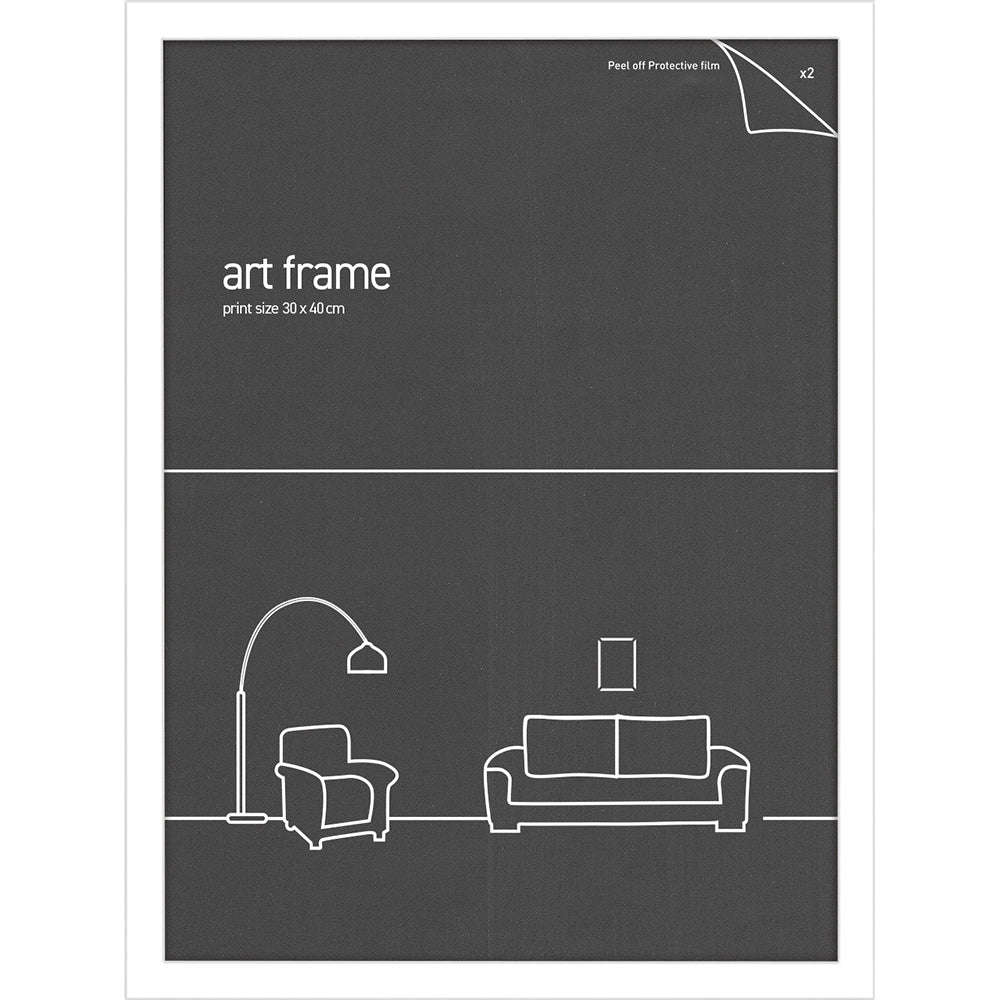 2PK Frames & Hangers Wall Hanging Sleek 30x40cm Picture Poster Frame White