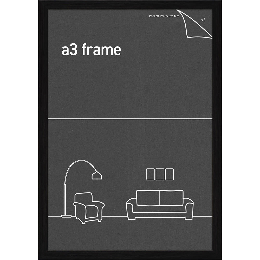 2PK Frames & Hangers Wall Hanging Sleek A3 Picture Print Art Frame Black 28x40Cm