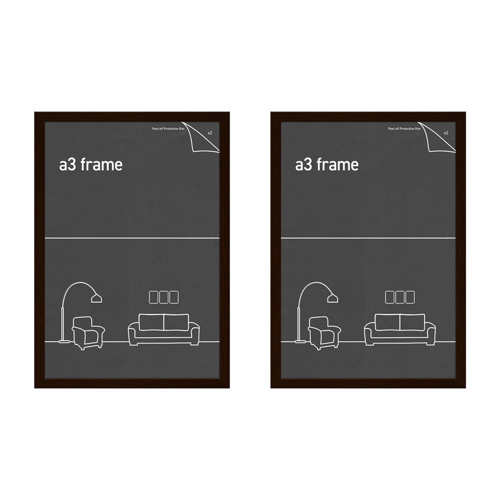2PK Frames & Hangers A3 Picture Print Art Frame Rustic Oak 28 x 40Cm