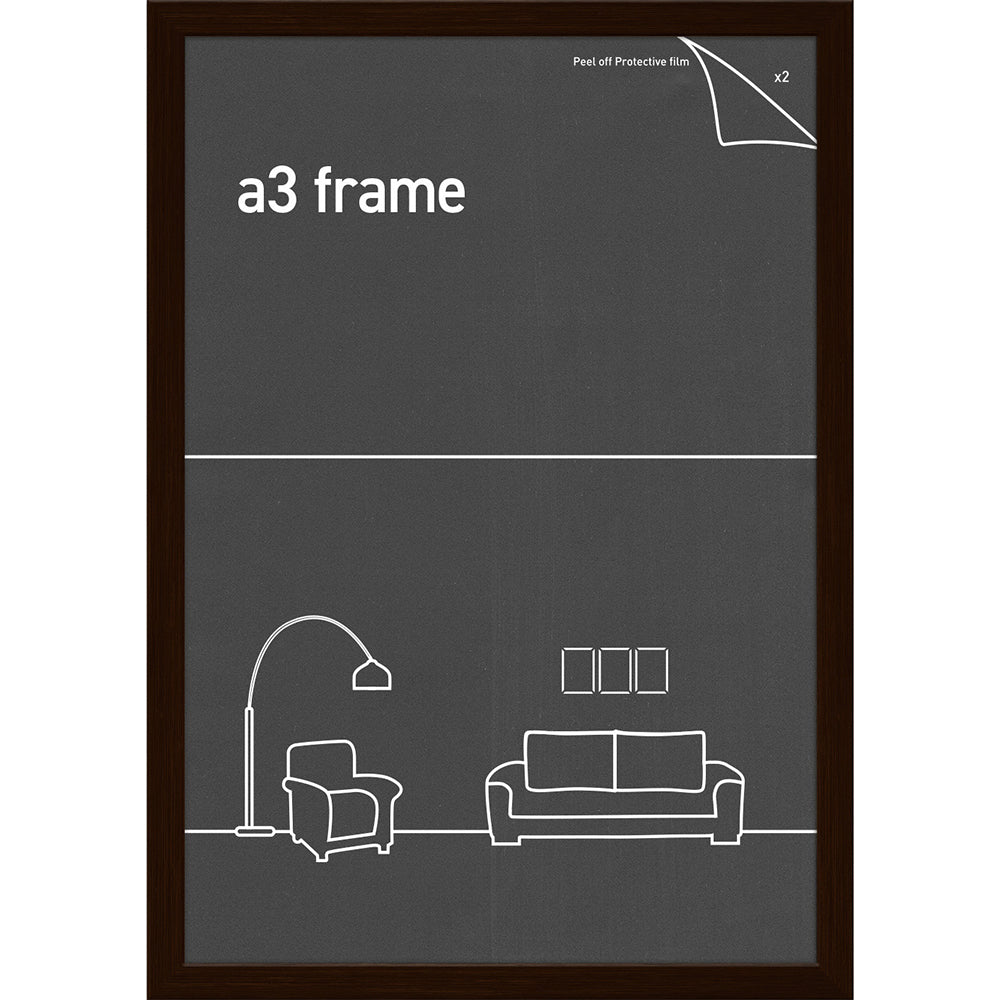 2PK Frames & Hangers A3 Picture Print Art Frame Rustic Oak 28 x 40Cm