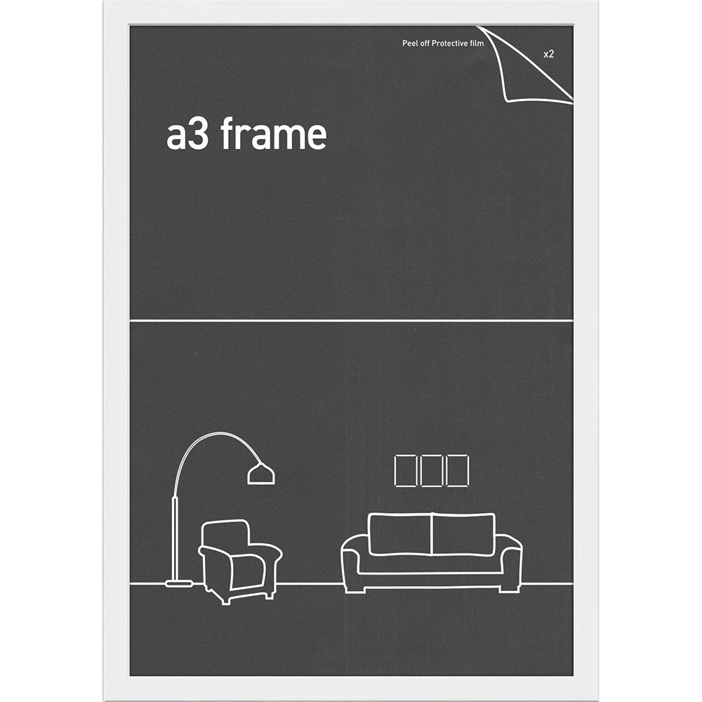 2PK Frames & Hangers Wall Hanging Sleek A3 Picture Print Art Frame White 28x40Cm