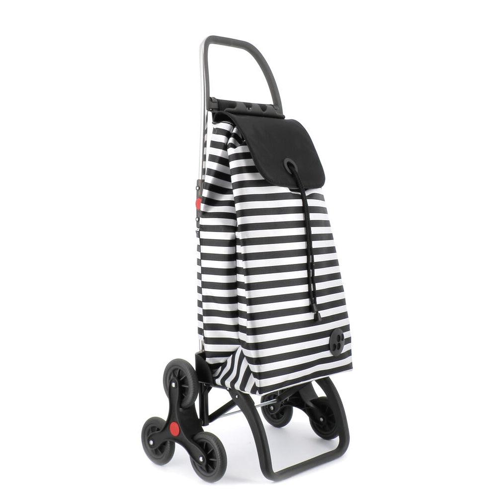 Rolser 43L 6 Wheel Folding Shopping Cart Trolley 107x47.5cmBlack & White
