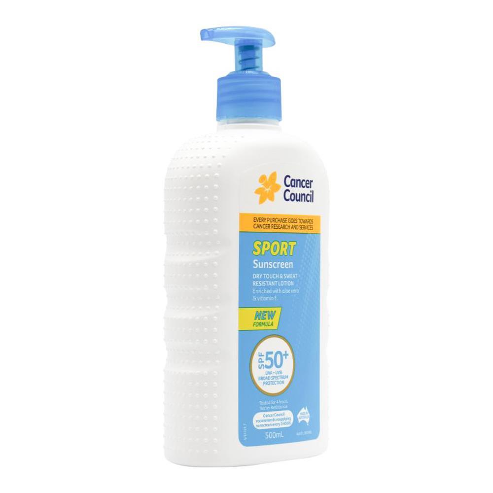 Cancer Council 500ml Sport Sunscreen SPF50+ Lotion Pump Bottle