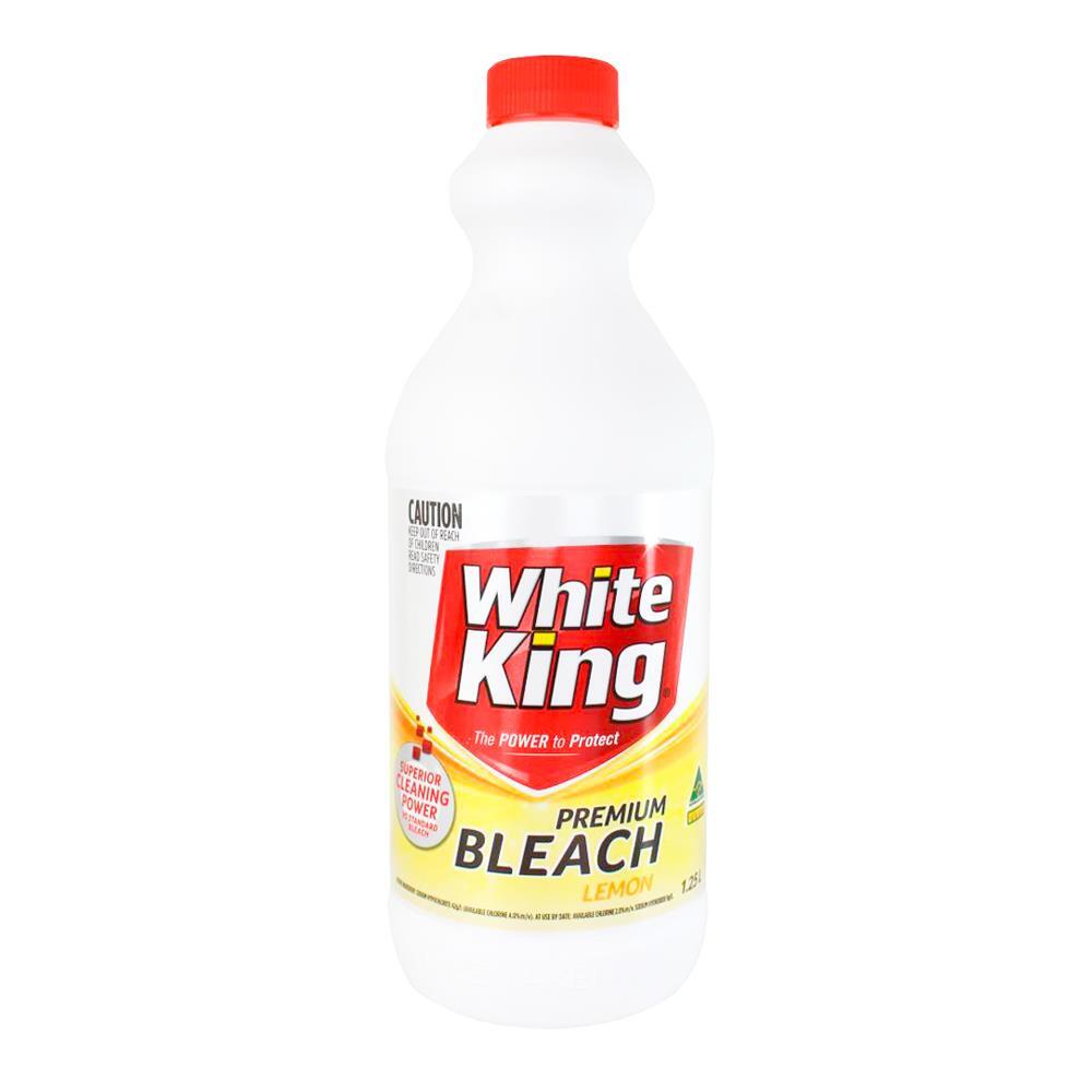 6PK White King Premium Liquid Powerful Bleach Cleaner 1.25L - Lemon