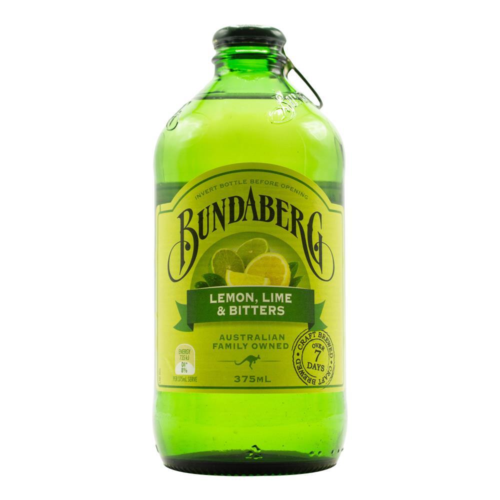 24PK Bundaberg 375ml Lemon Lime & Bitters Non-Alcoholic Flavoured Drink