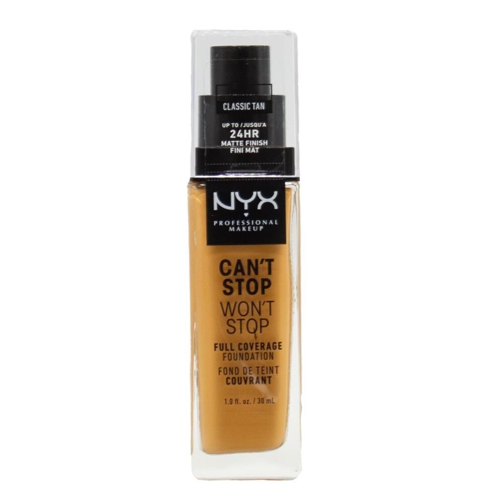 2PK Nyx 30ml Foundation Cant Stop Wont Stop Full Coverage Classic Tan