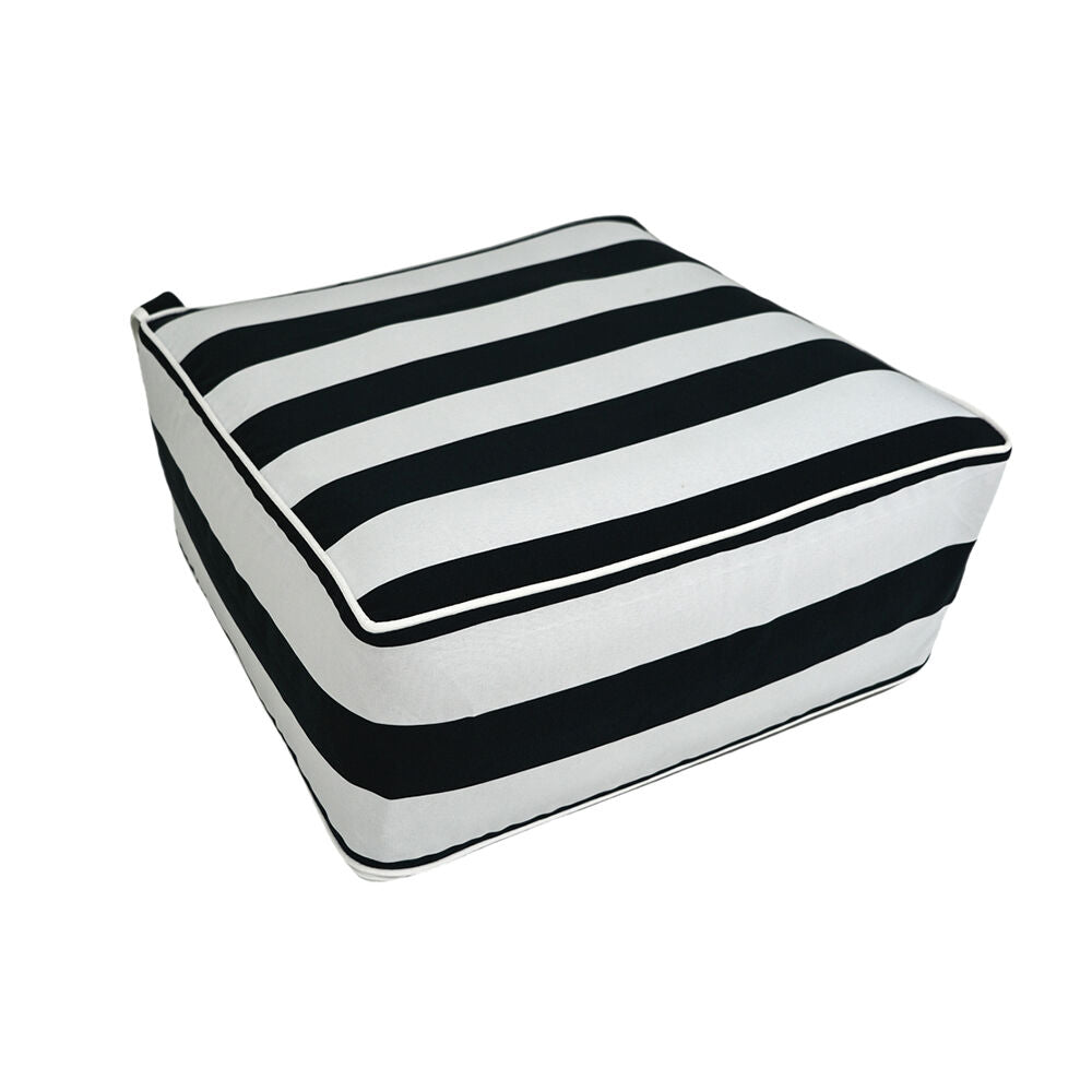 NF Living Outdoor Inflatable Ottoman 60x60x23 Portable Furniture Black