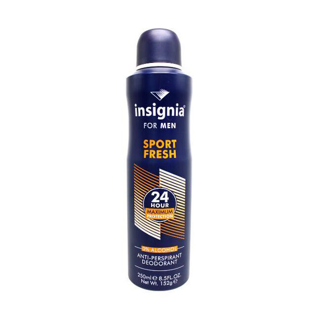 6PK Insignia Men's Deodorant Spray Sport Fresh 250ml 24hr Protection