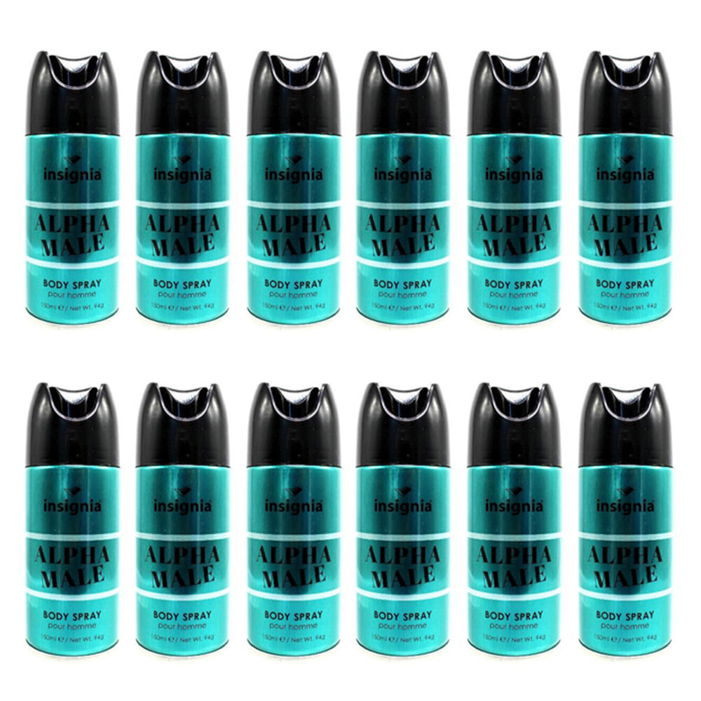 12PK Insignia Men's Body Spray Alpha Male Pour Homme 150ml Fragrance