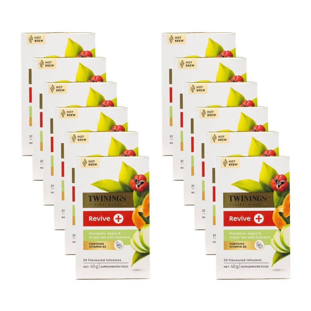 12x 20pc Twinings Infusions Tea Bag 40g Mandarin Apple & Green w/ Guarana