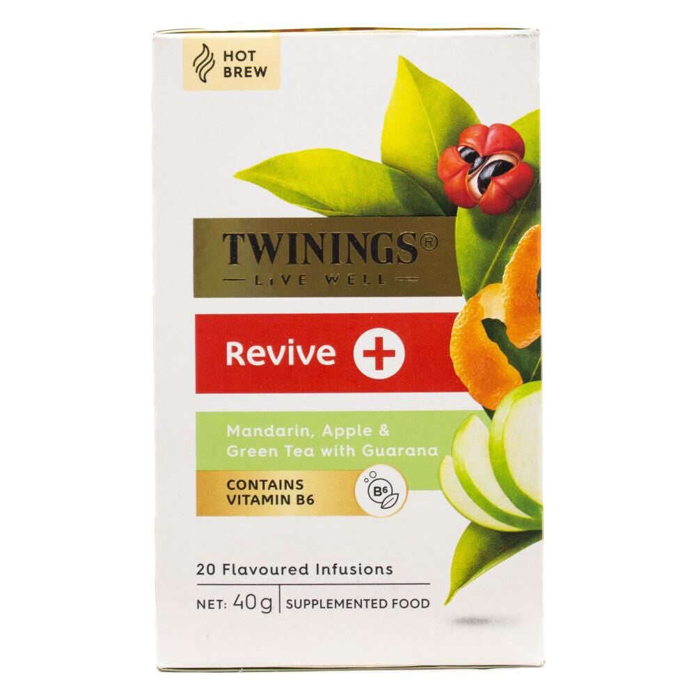 12x 20pc Twinings Infusions Tea Bag 40g Mandarin Apple & Green w/ Guarana