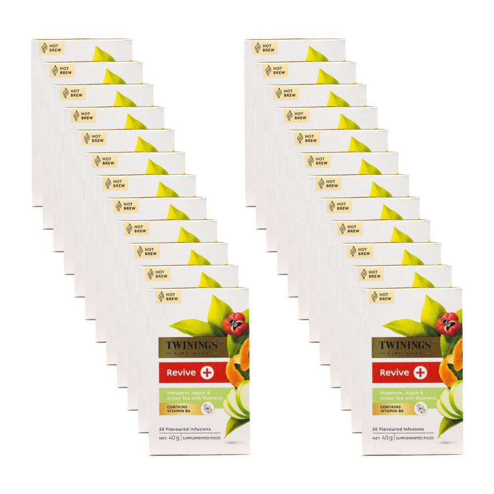 24x 20pc Twinings Infusions Tea Bag 40g Mandarin Apple & Green w/ Guarana
