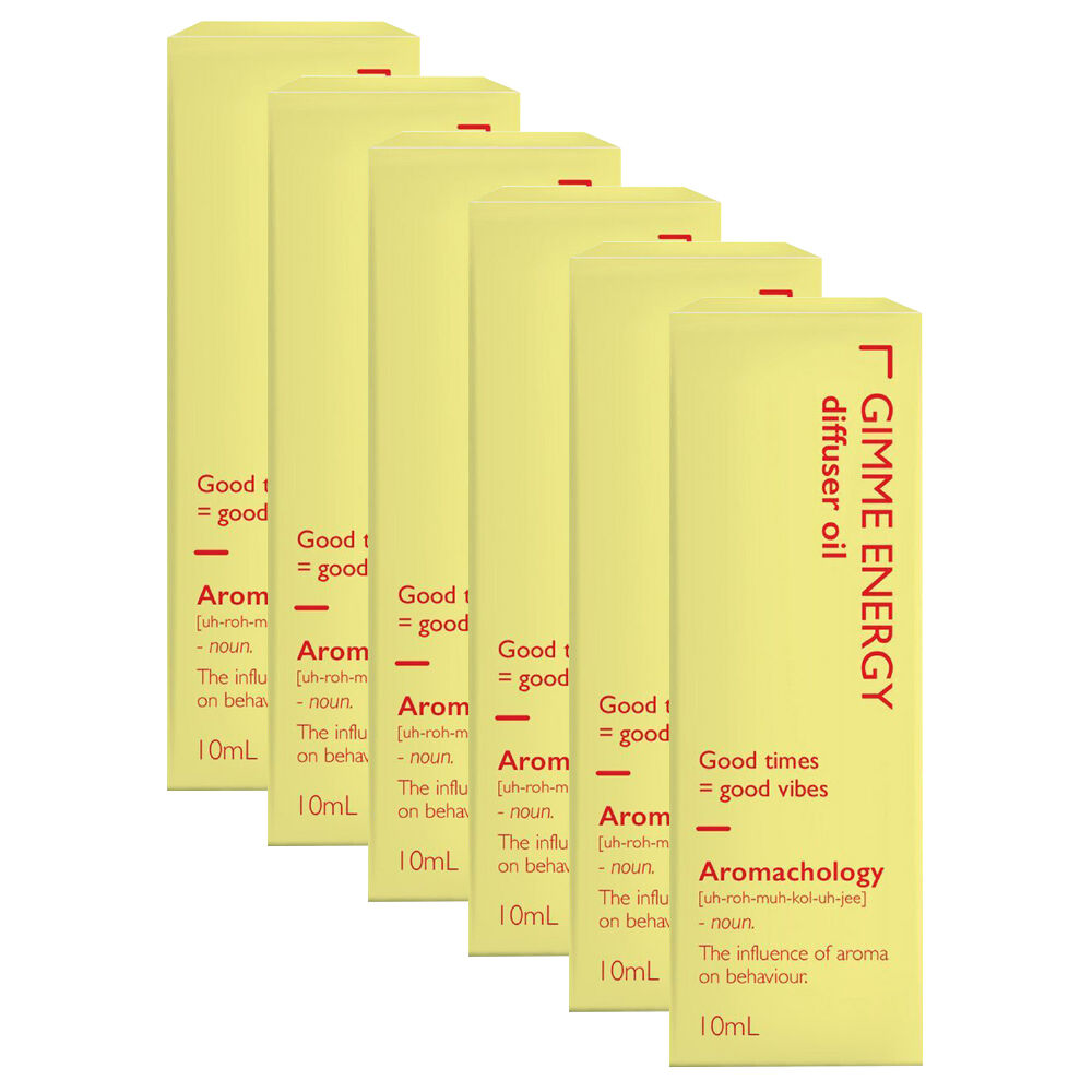 6PK Aromachology 10ml Diffuser Oil Gimme Energy Home Aromatherapy Fragrance