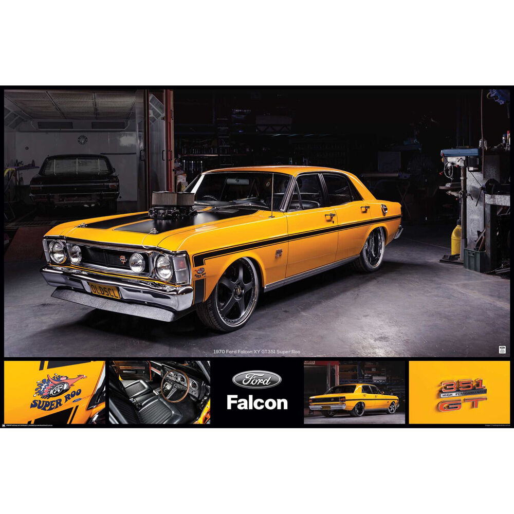 Ford Yellow GT351 Poster Wall Bedroom Decor 91x61cm