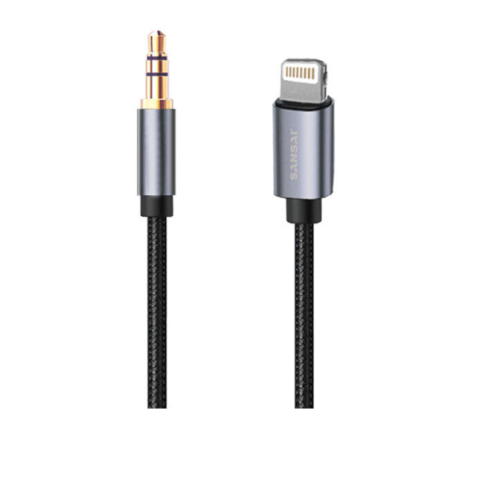 2PK Sansai 8 Pin to 3.5mm Audio Cable 150cm Cable