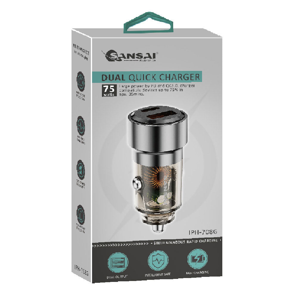 Sansai Dual Output USB-C Universal Quick Car Charger 75W