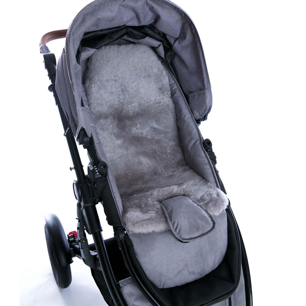 Huxford Grove Tykes Sheepskin Pram Liner Seat Pad 70x30cm - Mid Grey
