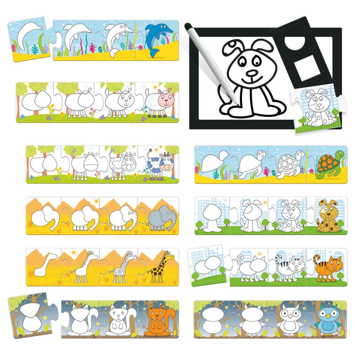 Headu Step By Step Drawing School Kids Activity Puzzle Kit 3-6y