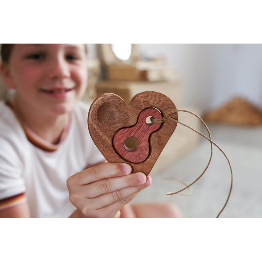 In-wood Separation Anxiety Soothing Heart Sensory Puzzle Piece 3y+